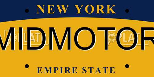 MIDMOTOR New York License Plate