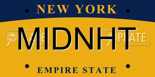 MIDNHT New York License Plate
