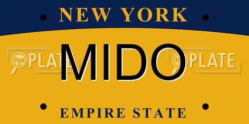 MIDO New York License Plate