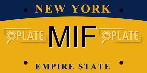 MIF New York License Plate