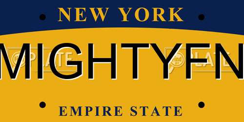 MIGHTYFN New York License Plate