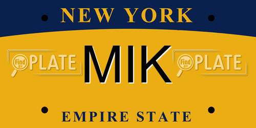 MIK New York License Plate