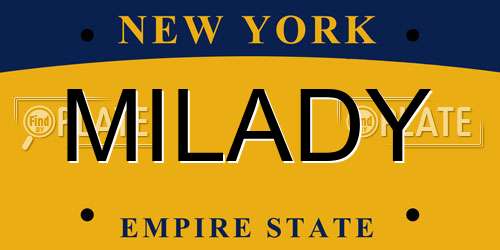 MILADY New York License Plate
