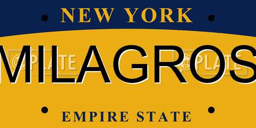 MILAGROS New York License Plate