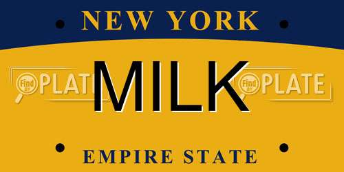MILK New York License Plate