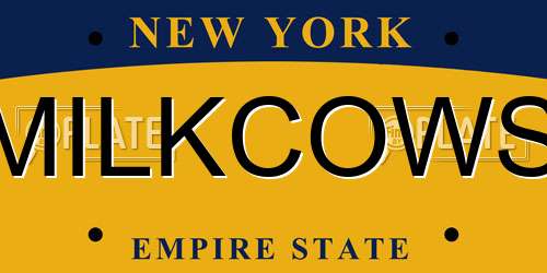 MILKCOWS New York License Plate