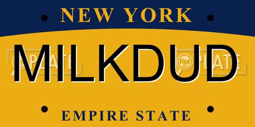 MILKDUD New York License Plate