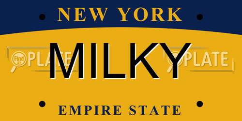 MILKY New York License Plate