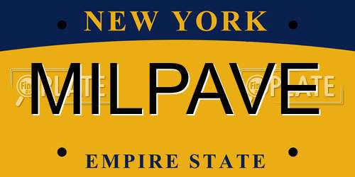 MILPAVE New York License Plate