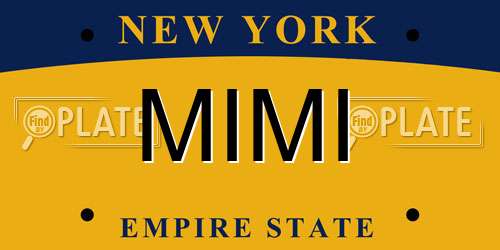 MIMI New York License Plate