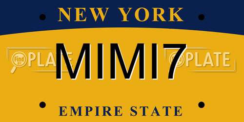 MIMI7 New York License Plate