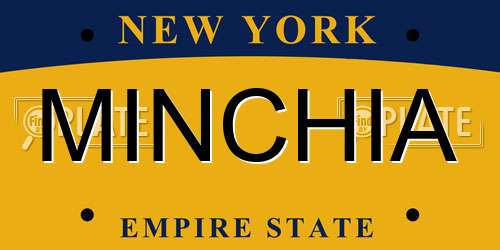 MINCHIA New York License Plate