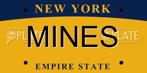 MINES New York License Plate