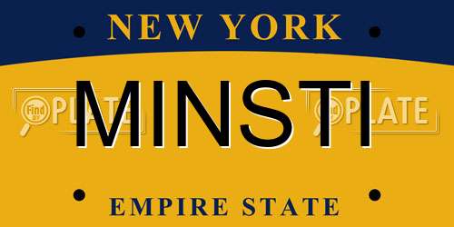 MINSTI New York License Plate