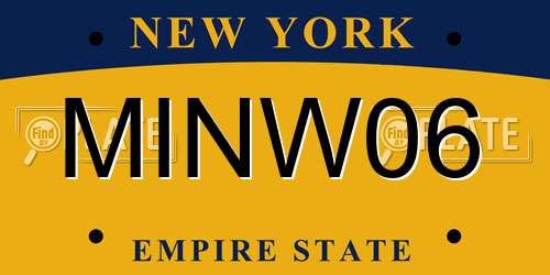 MINW06 New York License Plate