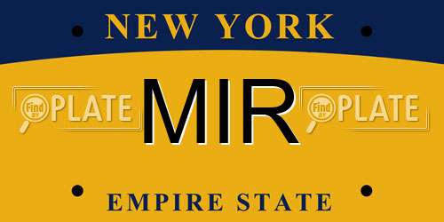 MIR New York License Plate