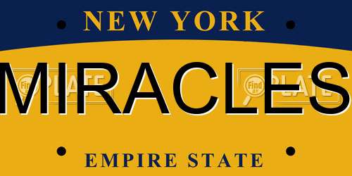 MIRACLES New York License Plate