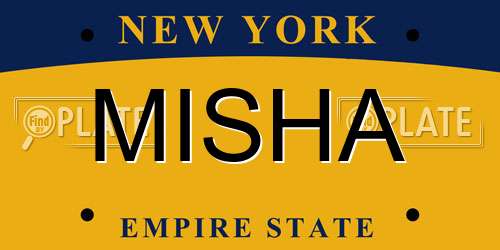 MISHA New York License Plate