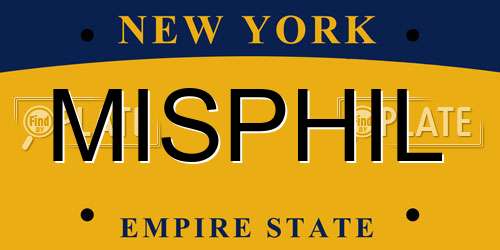 MISPHIL New York License Plate