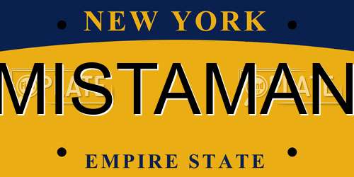 MISTAMAN New York License Plate