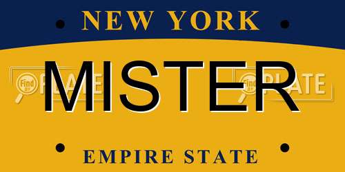 MISTER New York License Plate