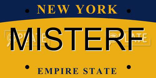 MISTERF New York License Plate