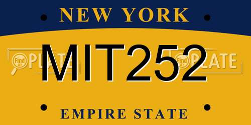MIT252 New York License Plate