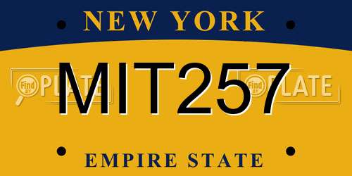 MIT257 New York License Plate