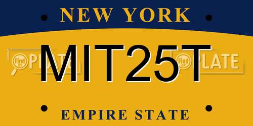 MIT25T New York License Plate