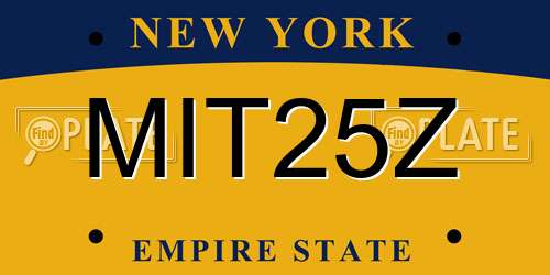 MIT25Z New York License Plate