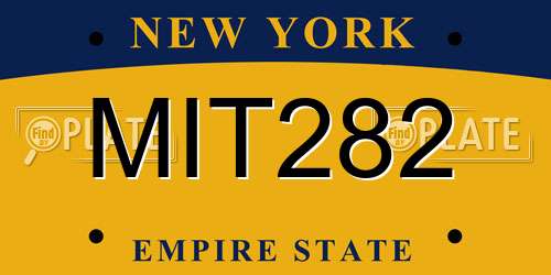 MIT282 New York License Plate