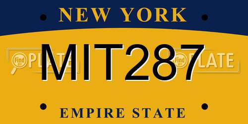 MIT287 New York License Plate