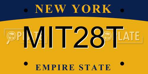 MIT28T New York License Plate