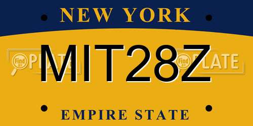 MIT28Z New York License Plate