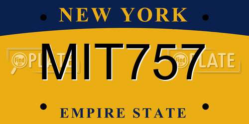 MIT757 New York License Plate