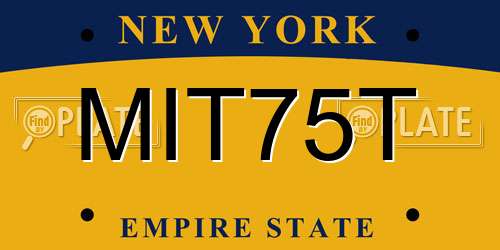 MIT75T New York License Plate