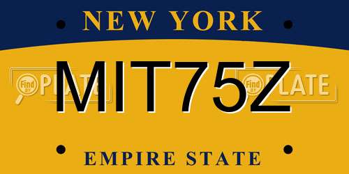 MIT75Z New York License Plate