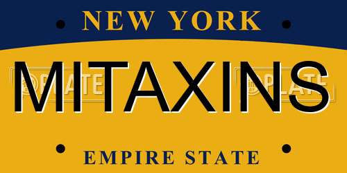 MITAXINS New York License Plate