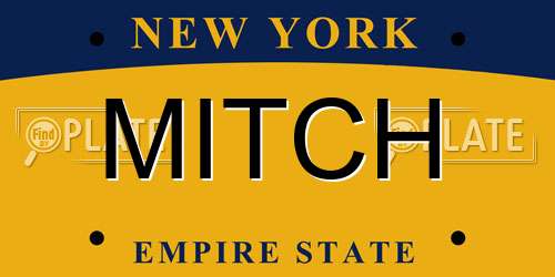 MITCH New York License Plate