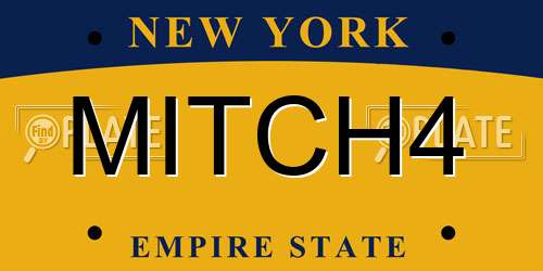 MITCH4 New York License Plate