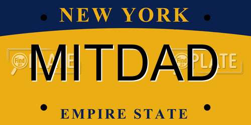 MITDAD New York License Plate