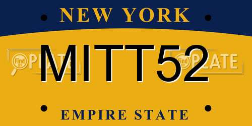 MITT52 New York License Plate