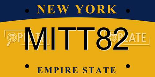 MITT82 New York License Plate