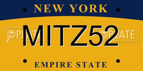 MITZ52 New York License Plate