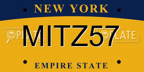 MITZ57 New York License Plate