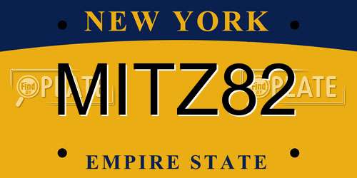 MITZ82 New York License Plate