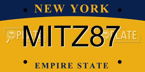 MITZ87 New York License Plate
