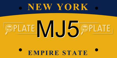MJ5 New York License Plate