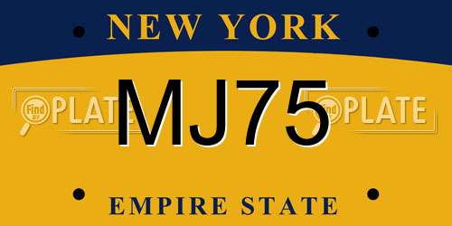 MJ75 New York License Plate
