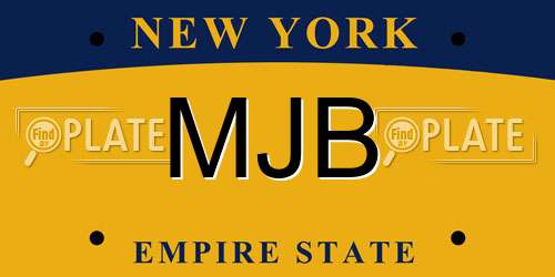 MJB New York License Plate